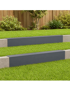 Profilo di copertura per giardino 2 pz 100 x 20 x 15 cm Acciaio