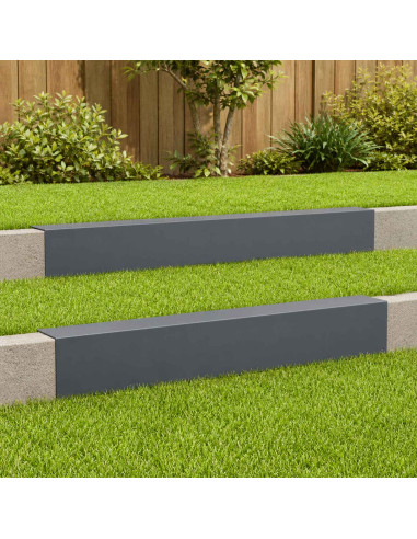 Profilo di copertura per giardino 2 pz 100 x 20 x 15 cm Acciaio