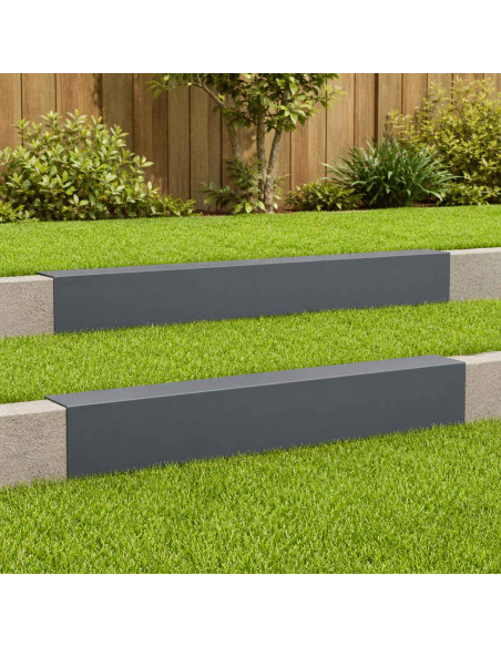 Profilo di copertura per giardino 2 pz 100 x 20 x 15 cm Acciaio
