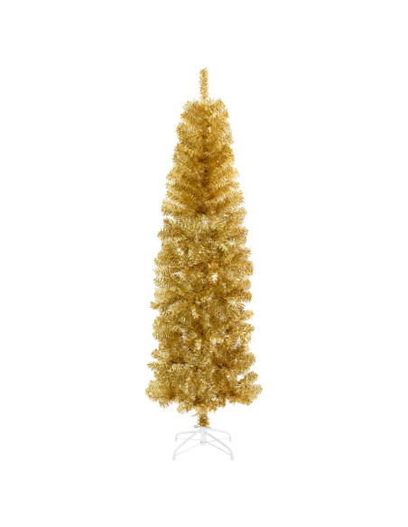 Albero di Natale Slim artificiale con palline 180 cm 300 LED