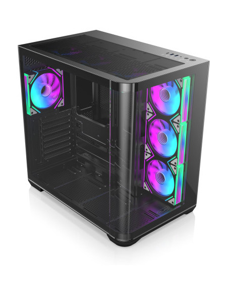 RAIJINTEK CASE M.TOWER ATREUS BT4 BLACK TG CURVED 4xEMF PWN 120 mmARGB