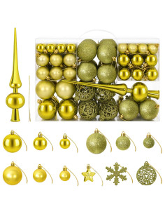 Set di Palline di Natale 111 pz Verde chiaro 6 cm Polistirolo