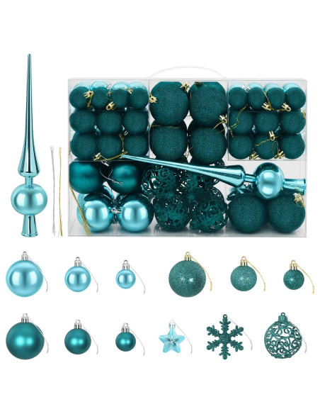 Set di Palline di Natale 111 pz Verde 6 cm Polistirolo