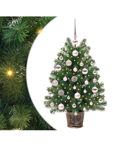 Albero di Natale artificiale con 150 LED Verde 75 cm PE e PVC