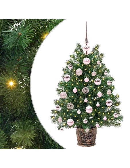 Albero di Natale artificiale con 150 LED Verde 75 cm PE e PVC