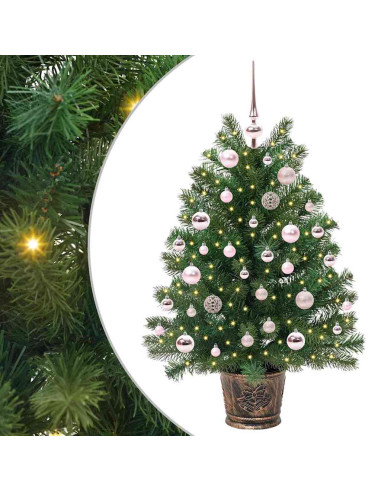 Albero di Natale artificiale con 150 LED Verde 95 cm PE e PVC
