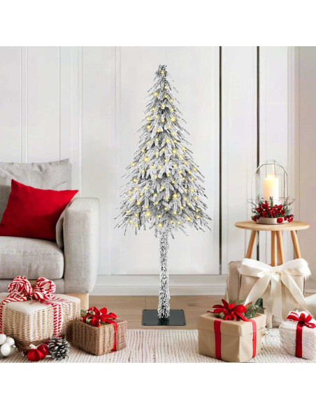 Albero di Natale con 150 LED Bianco 120 cm PE e Acciaio
