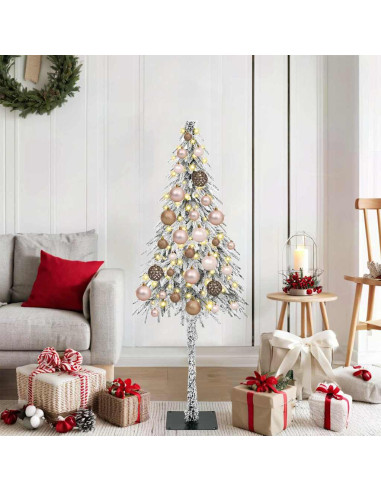 Albero di Natale con 150 LED Bianco 120 cm PE e Acciaio