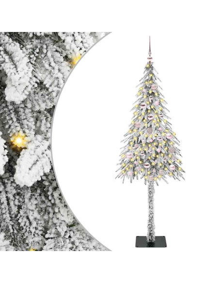 Albero di Natale con 150 LED Bianco 150 cm PE e Acciaio