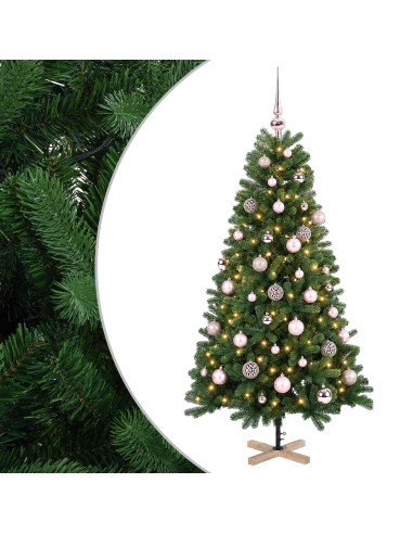 Albero di Natale artificiale con palline 120 cm 150 LED