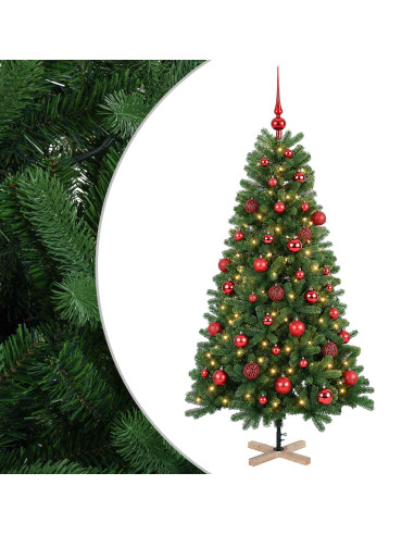 Albero di Natale artificiale con palline 120 cm 150 LED
