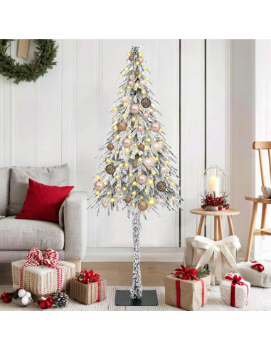 Albero di Natale con 150 LED Bianco 150 cm PE e Acciaio
