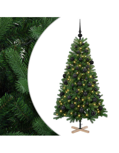 Albero di Natale artificiale con palline 150 cm 150 LED
