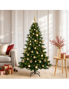 Albero di Natale artificiale con palline 150 cm 150 LED 2