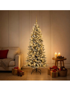 Albero di Natale artificiale con palline 150 cm 150 LED
