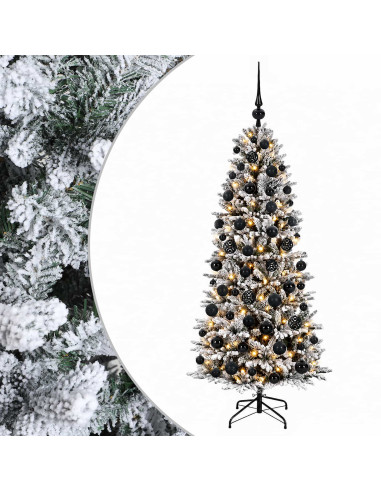 Albero di Natale artificiale con palline 180 cm 300 LED