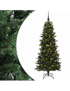 Albero di Natale artificiale con palline 210 cm 300 LED 2