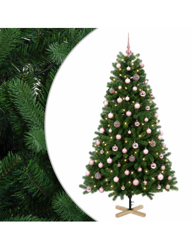 Albero di Natale artificiale con palline 240 cm 300 LED