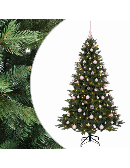 Albero di Natale artificiale con palline 240 cm 300 LED