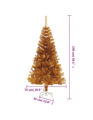 Albero di Natale Artificiale con Supporto Oro 150 cm PET
