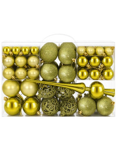 Set di Palline di Natale 111 pz Verde chiaro 6 cm Polistirolo 2