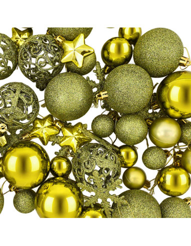 Set di Palline di Natale 111 pz Verde chiaro 6 cm Polistirolo