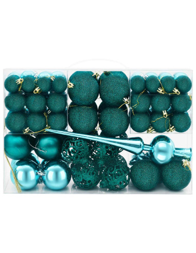 Set di Palline di Natale 111 pz Verde 6 cm Polistirolo