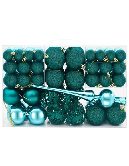 Set di Palline di Natale 111 pz Verde 6 cm Polistirolo