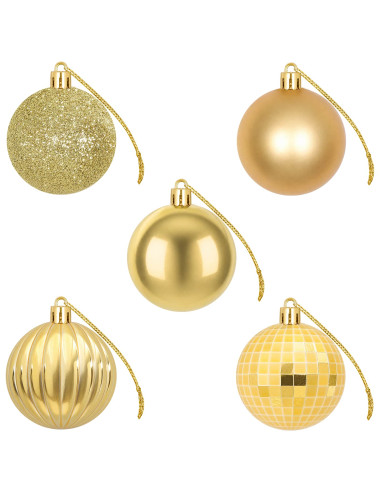 Set di Palline di Natale 75 pz Oro 6 cm Polistirolo