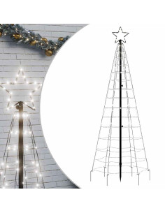 Albero di Natale LED con picchetti 220 LED Bianco Freddo 180 cm (solo AU) 2