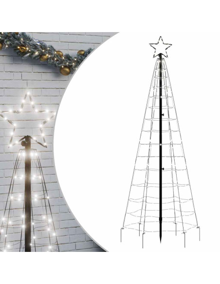 Albero di Natale LED con picchetti 220 LED Bianco Freddo 180 cm (solo AU)