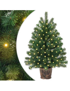 Albero di Natale artificiale con 150 LED Verde 75 cm PE e PVC 2