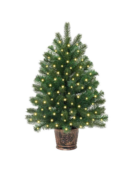 Albero di Natale artificiale con 150 LED Verde 75 cm PE e PVC