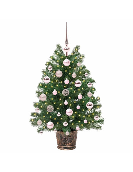 Albero di Natale artificiale con 150 LED Verde 75 cm PE e PVC