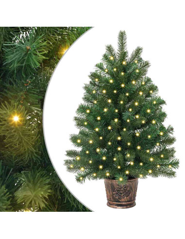 Albero di Natale artificiale con 150 LED Verde 95 cm PE e PVC