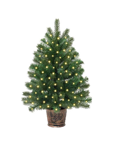 Albero di Natale artificiale con 150 LED Verde 95 cm PE e PVC