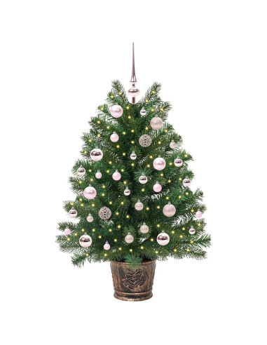 Albero di Natale artificiale con 150 LED Verde 95 cm PE e PVC