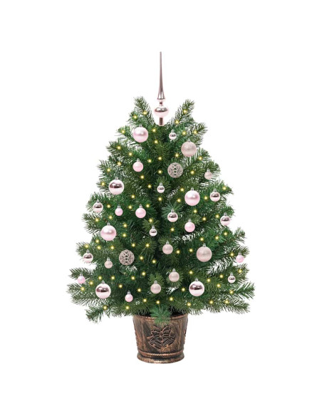 Albero di Natale artificiale con 150 LED Verde 95 cm PE e PVC