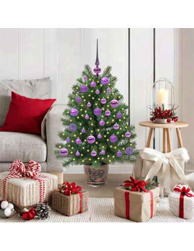 Albero di Natale artificiale con 150 LED Verde 95 cm PE e PVC