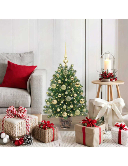 Albero di Natale artificiale con 150 LED Verde 75 cm PE e PVC