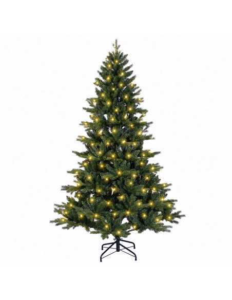 Albero di Natale Artificiale con Rami Pieghevoli 120 cm 150 LED
