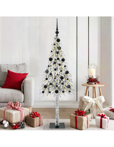 Albero di Natale con 150 LED Bianco 150 cm PE e Acciaio