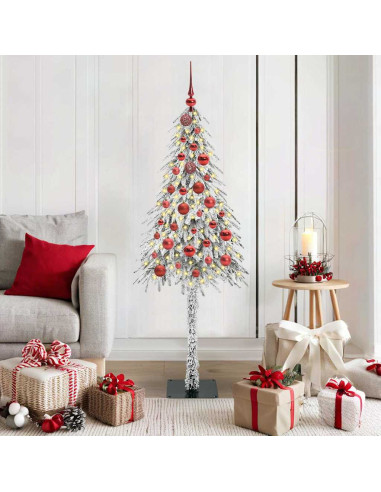 Albero di Natale con 150 LED Bianco 150 cm PE e Acciaio