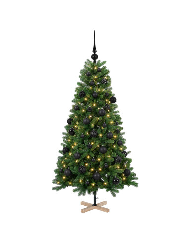 Albero di Natale artificiale con palline 120 cm 150 LED
