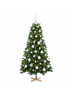 Albero di Natale artificiale con palline 120 cm 150 LED 2