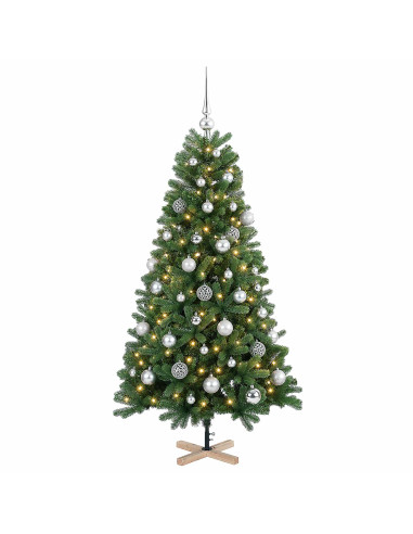 Albero di Natale artificiale con palline 120 cm 150 LED