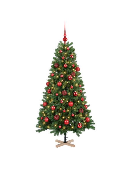 Albero di Natale artificiale con palline 120 cm 150 LED