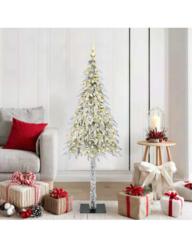 Albero di Natale con 150 LED Bianco 150 cm PE e Acciaio