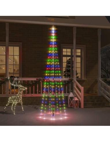 Albero di Natale Pennone Colorato 310 LED 300 cm