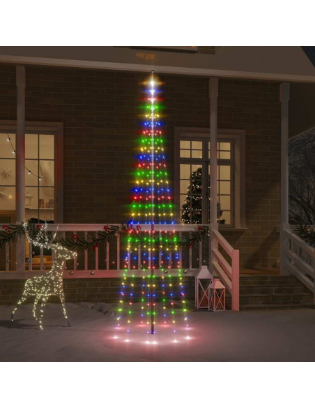 Albero di Natale Pennone Colorato 310 LED 300 cm